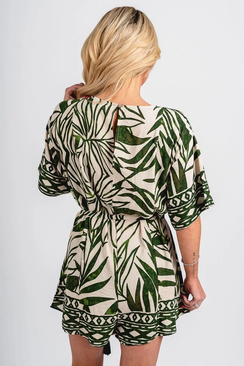 Abstract short sleeve romper ibiza