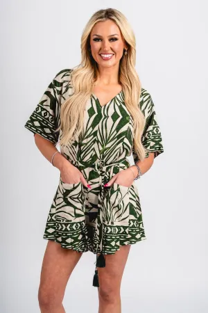 Abstract short sleeve romper ibiza