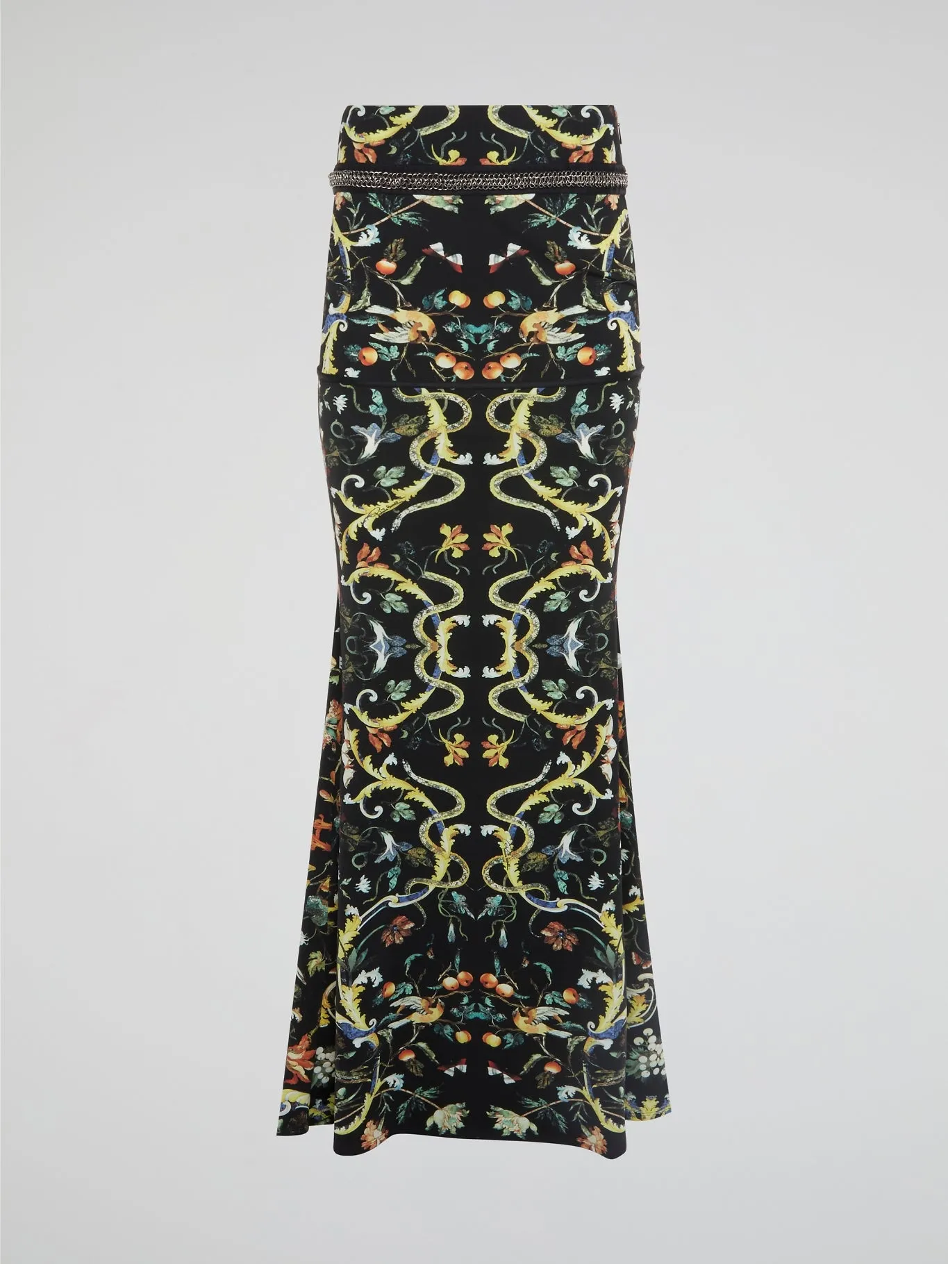 Baroque Print Maxi Skirt