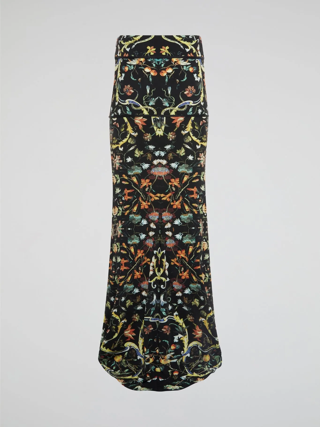Baroque Print Maxi Skirt
