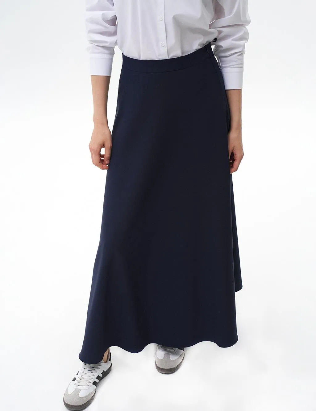 Basic Flared Skirt Navy Blue