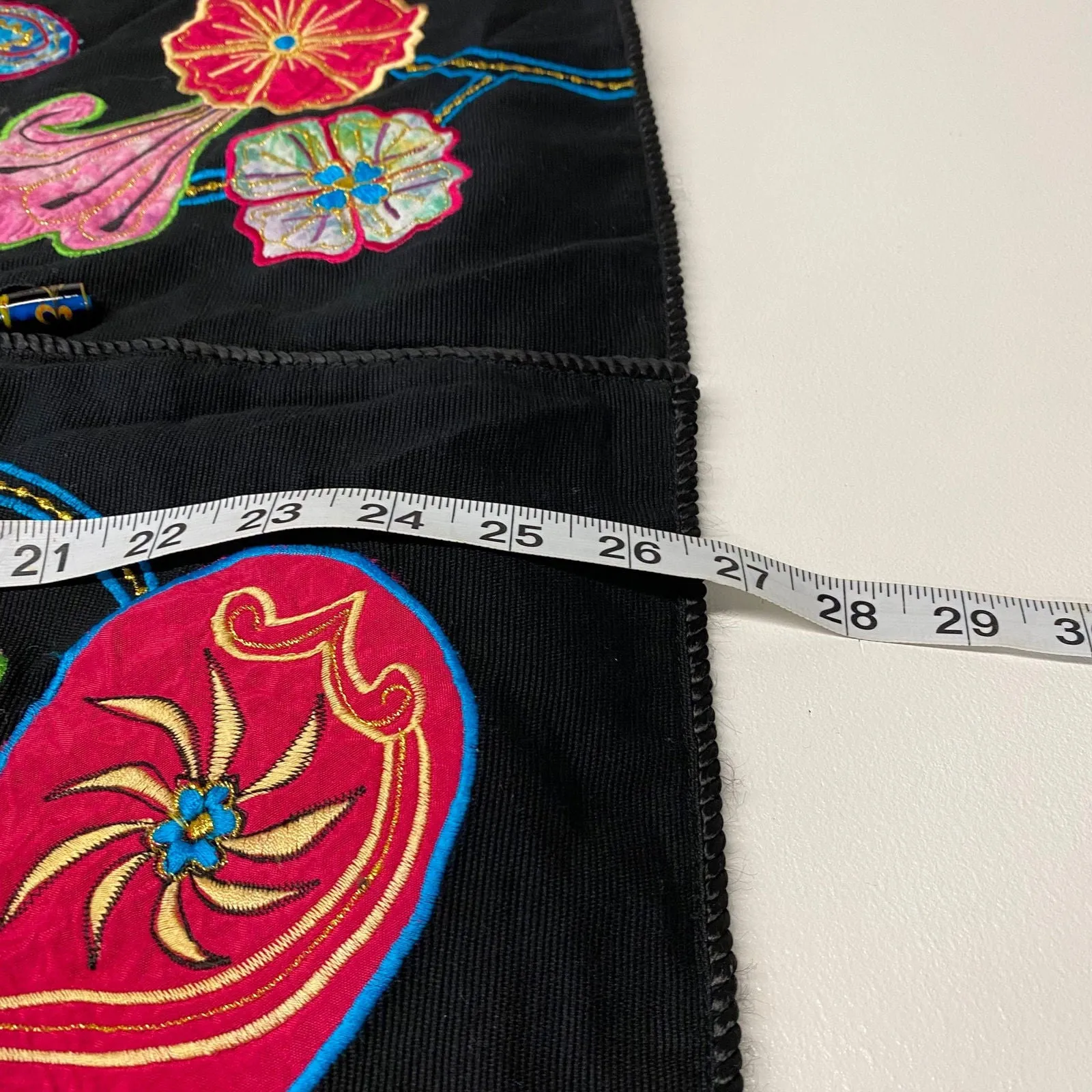 Beautiful Indigo Moon Womens Embroidered & Embellished Button-Up Jacket Size Medium Floral Multicolor