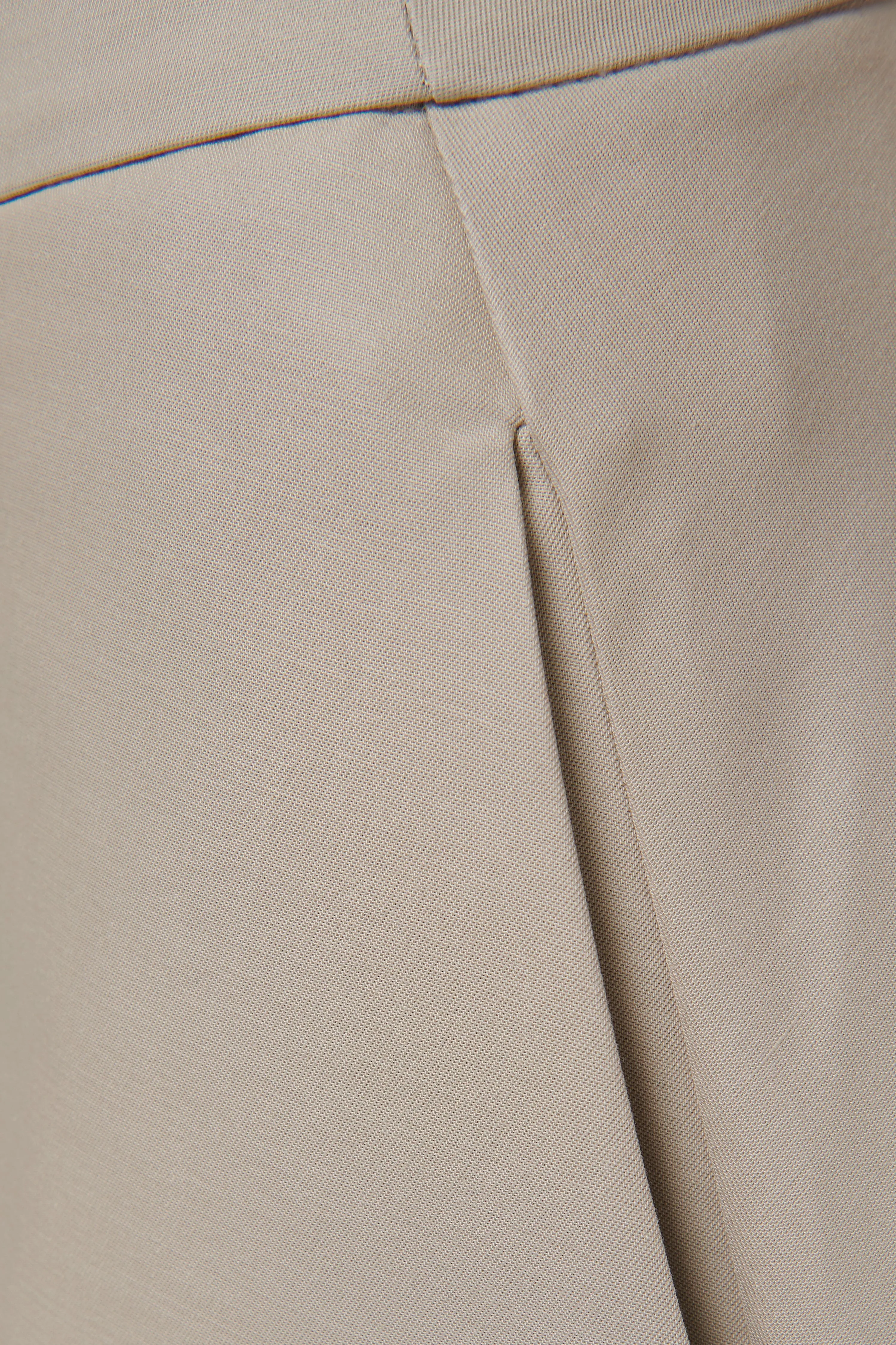Beige Voluminous A-Line Cotton Skirt
