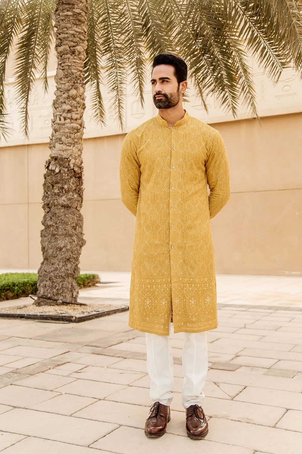 Classic Striped White Kurta