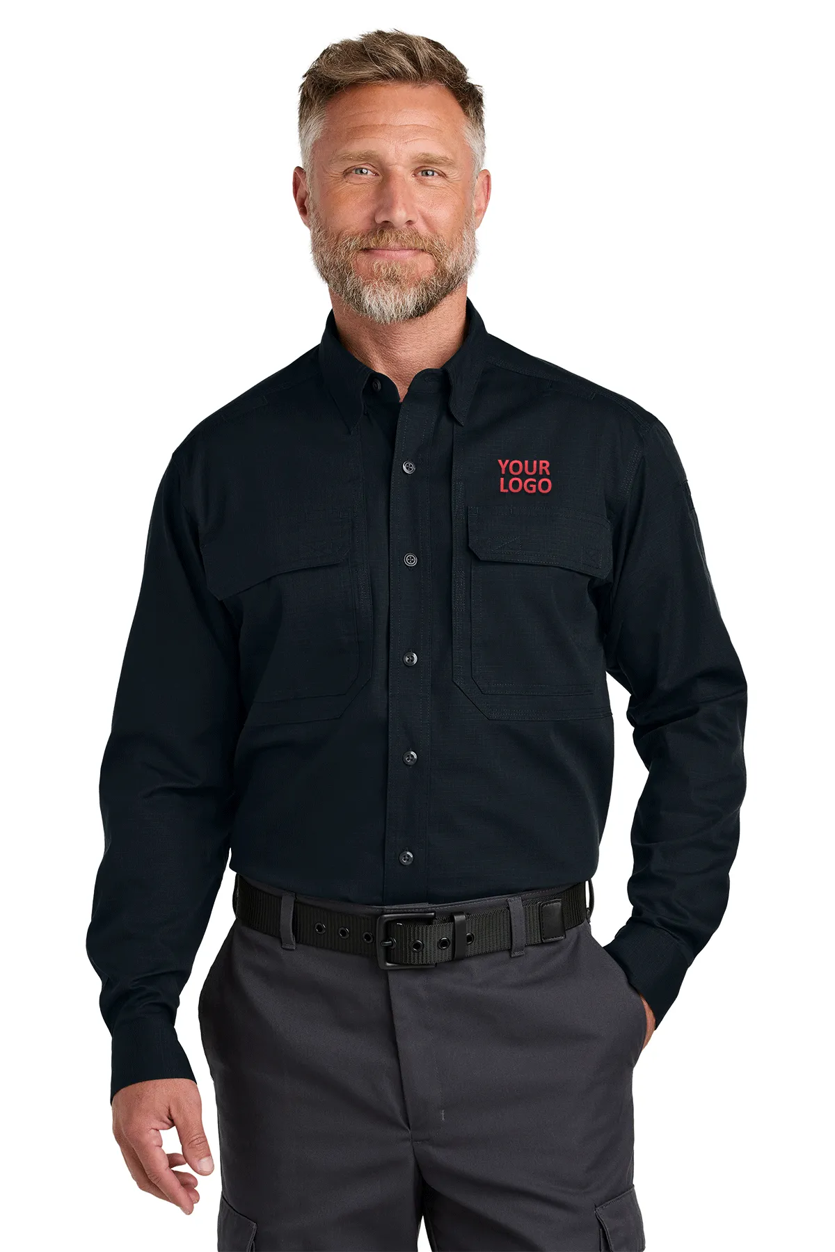 CornerStone Long Sleeve Select Tactical Custom Shirts, Navy Blue