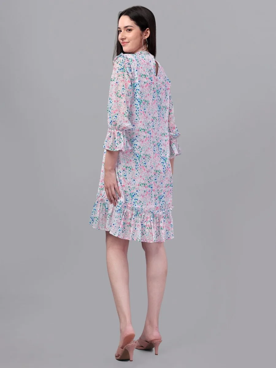 dresses for Women western wear Doted Multi Color dress
