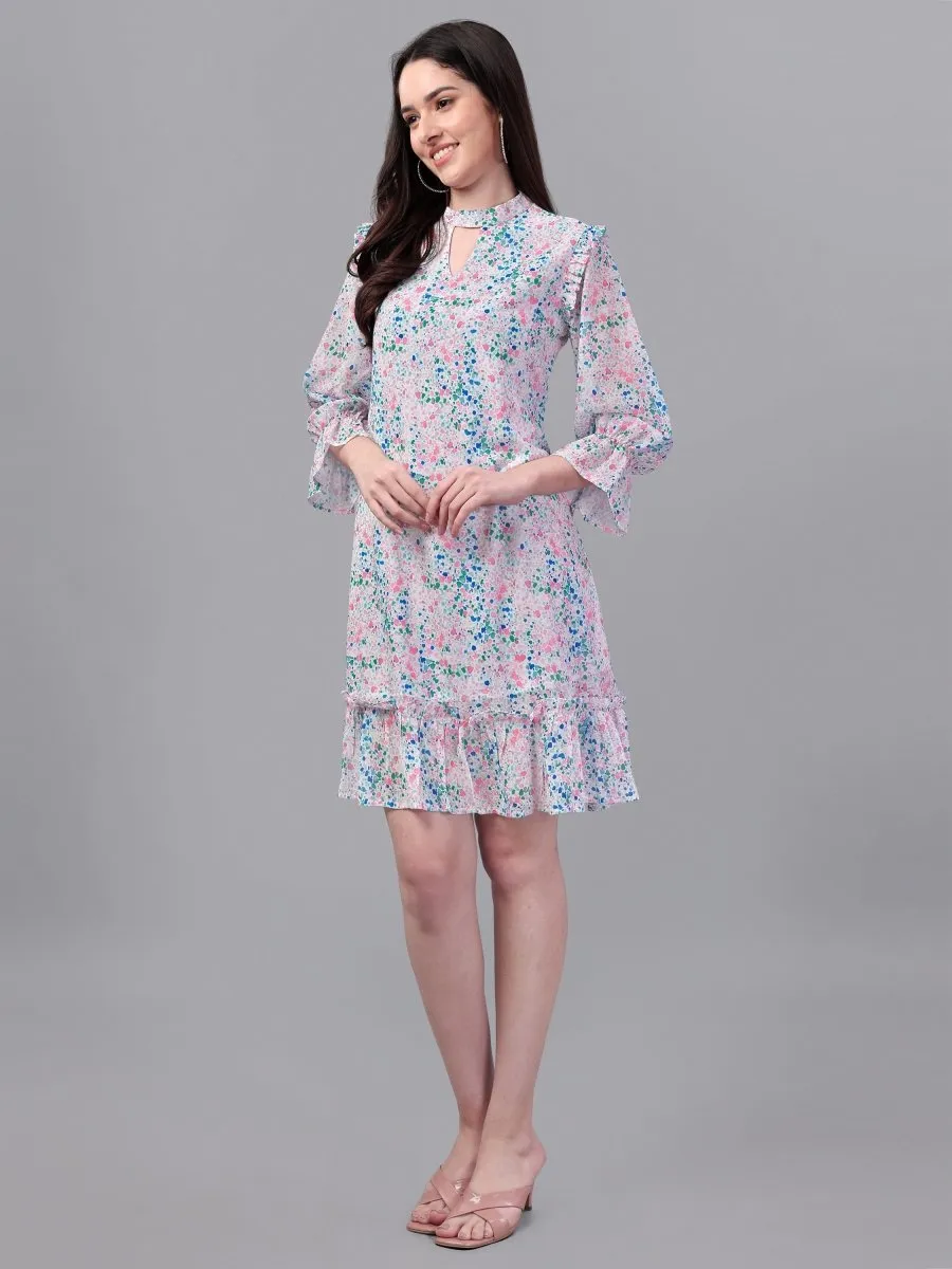 dresses for Women western wear Doted Multi Color dress