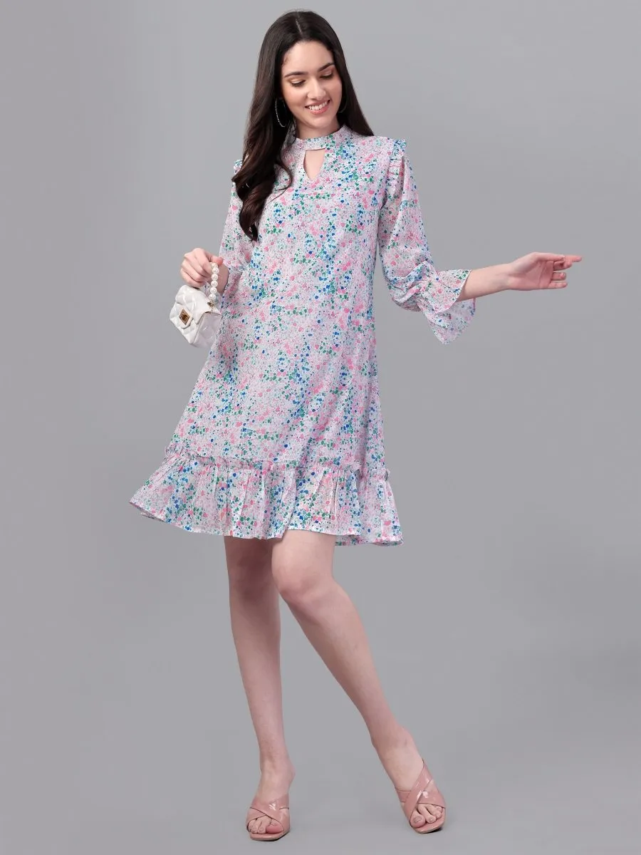 dresses for Women western wear Doted Multi Color dress