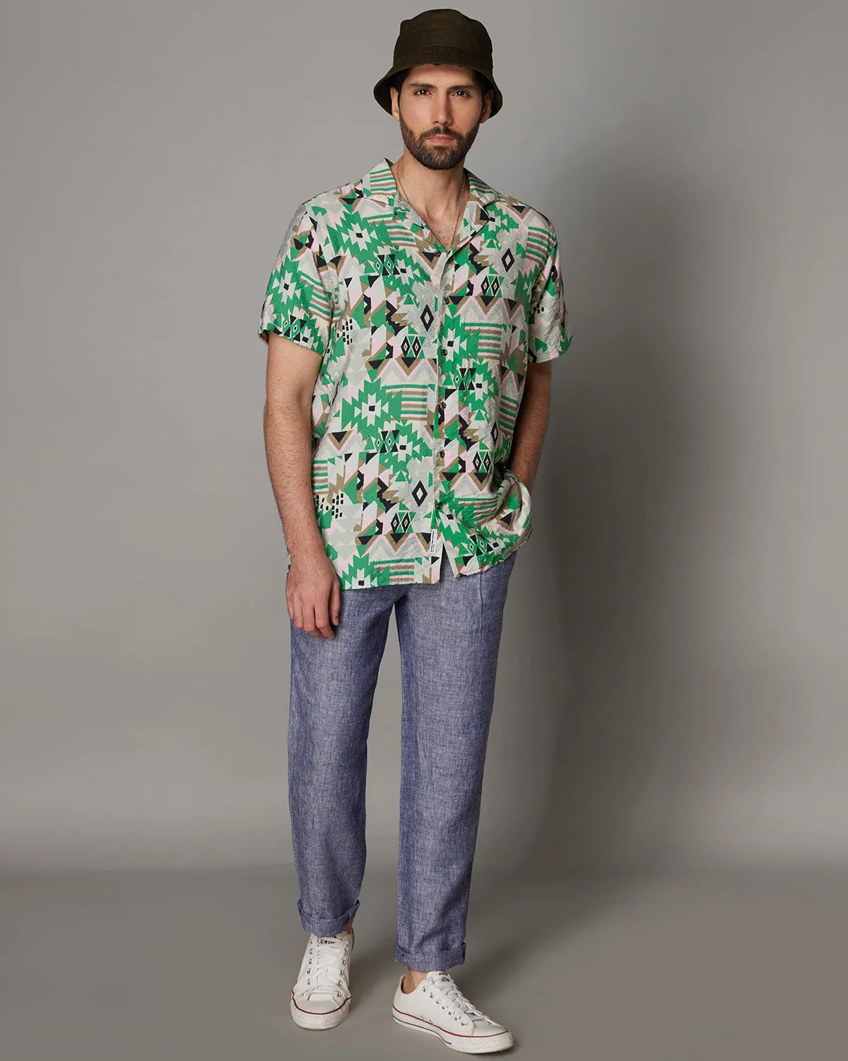 Elegant Linen Pants - Blue