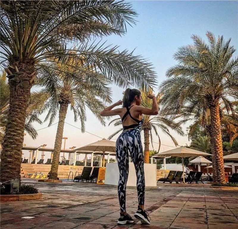 Fashion Women Casual Camouflage Polyester Jumpsuits Playsuits Bodysuits