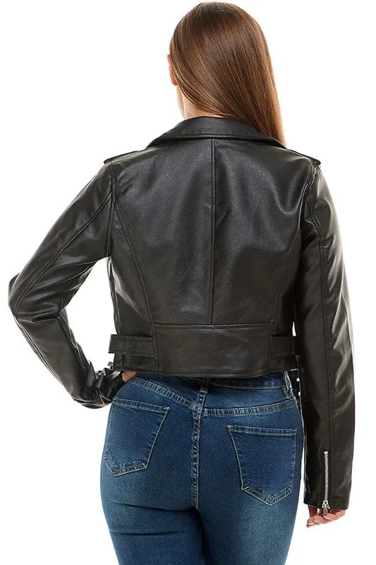 Faux Leather Motorcycle Jacket