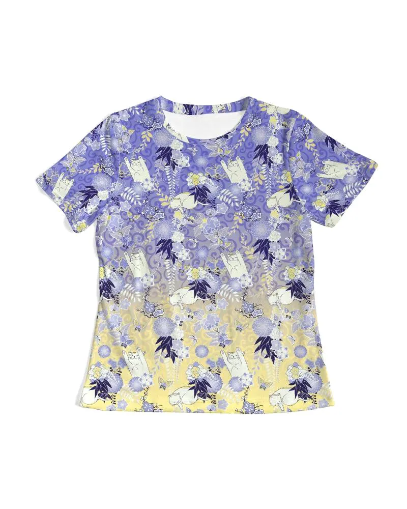 Fuchsia Kimono Cat Women's Tee