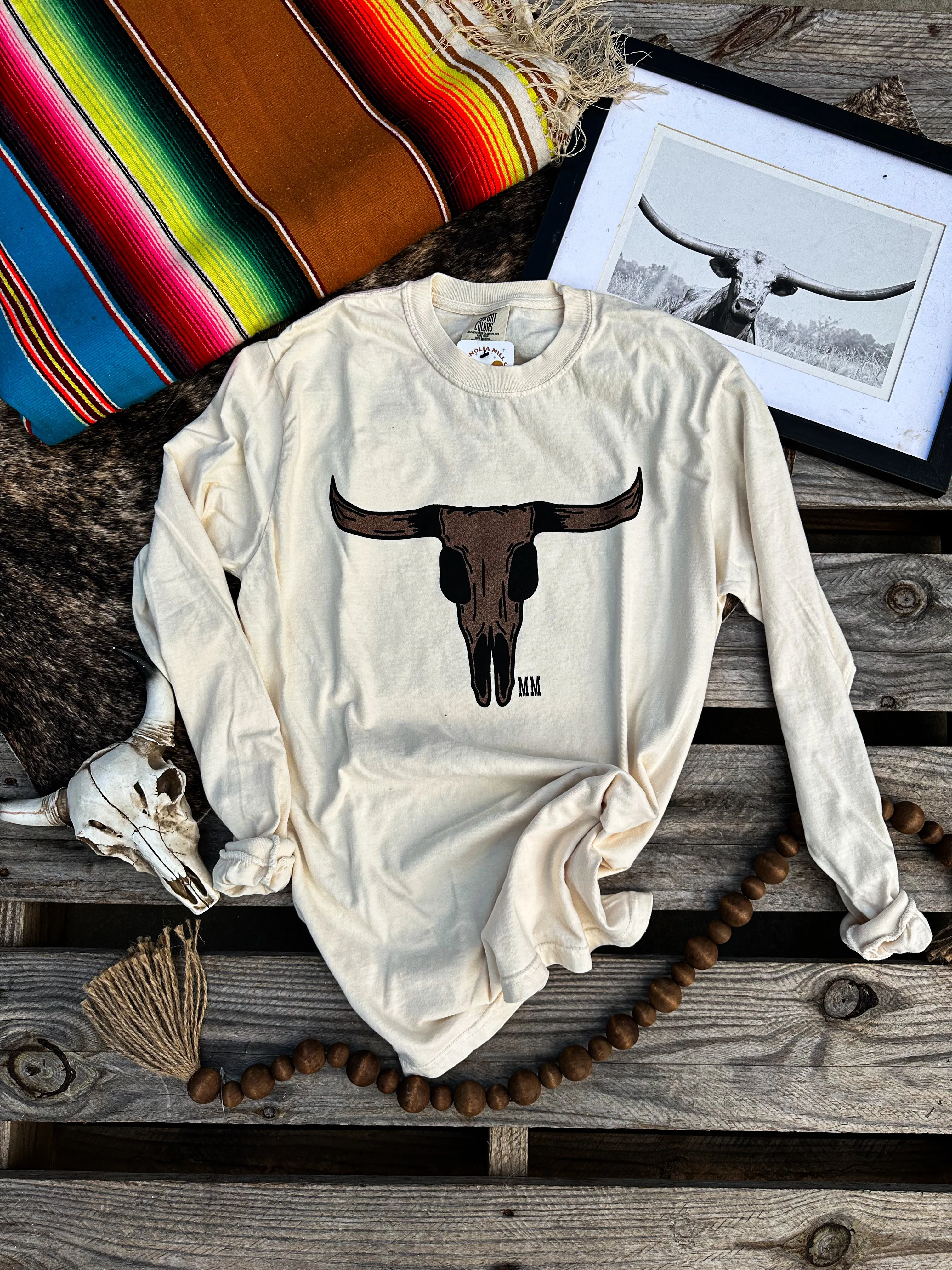 Ivory Out Of This Skull Long Sleeve Graphic