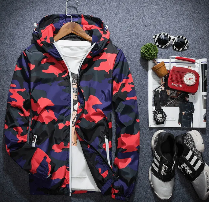 Men Jacket Fashion 2024 Spring Men Brand Camouflage Jackets Casual Mens Coat Men's Hooded Luminous Zipper Coats