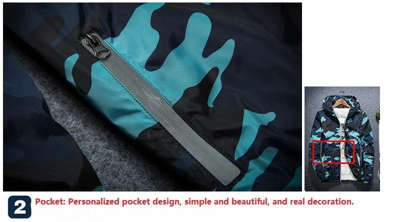 Men Jacket Fashion 2024 Spring Men Brand Camouflage Jackets Casual Mens Coat Men's Hooded Luminous Zipper Coats