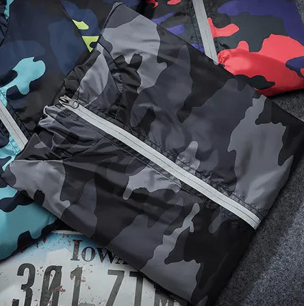 Men Jacket Fashion 2024 Spring Men Brand Camouflage Jackets Casual Mens Coat Men's Hooded Luminous Zipper Coats
