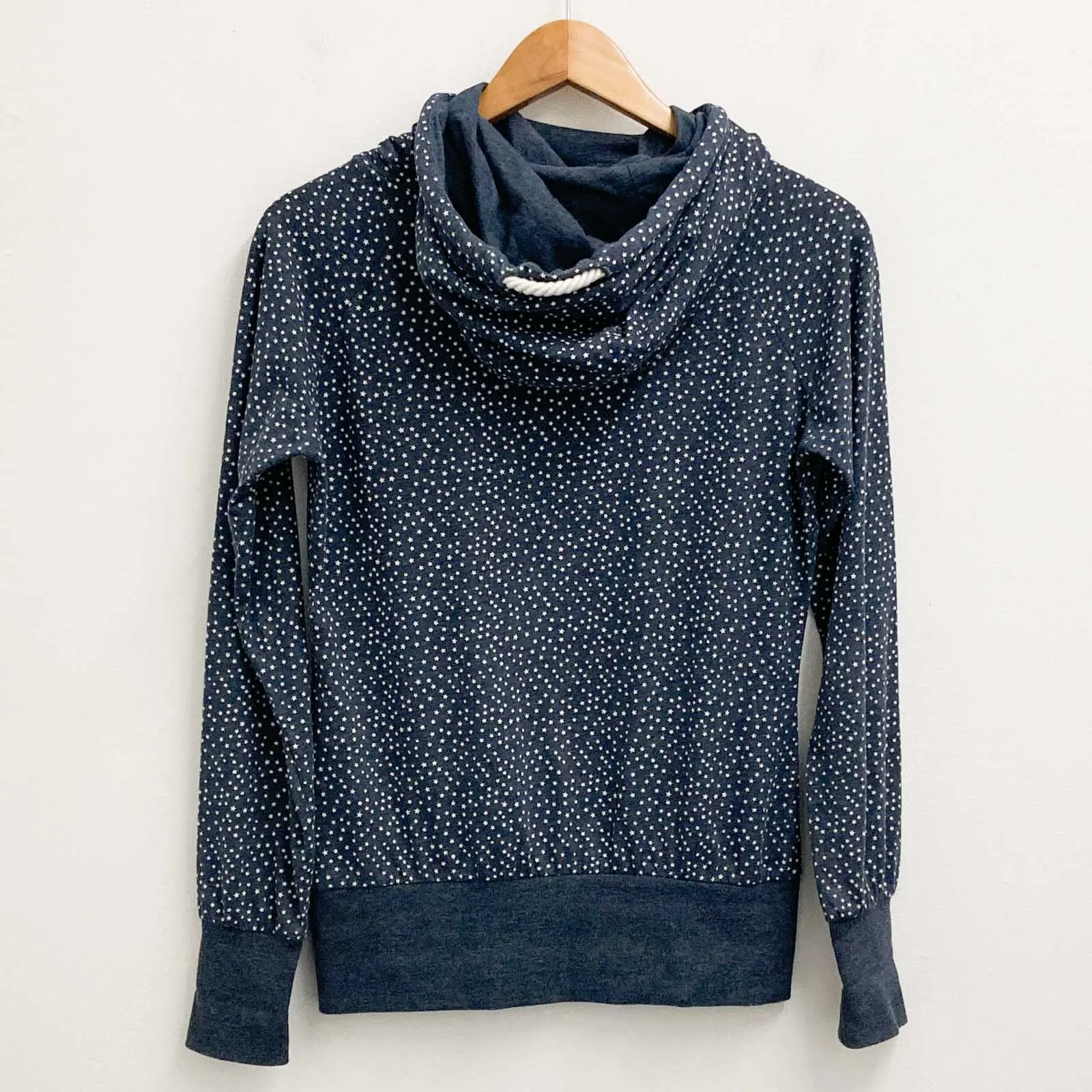Naketano Hoodie Size S Navy Star Print Soft Jersey