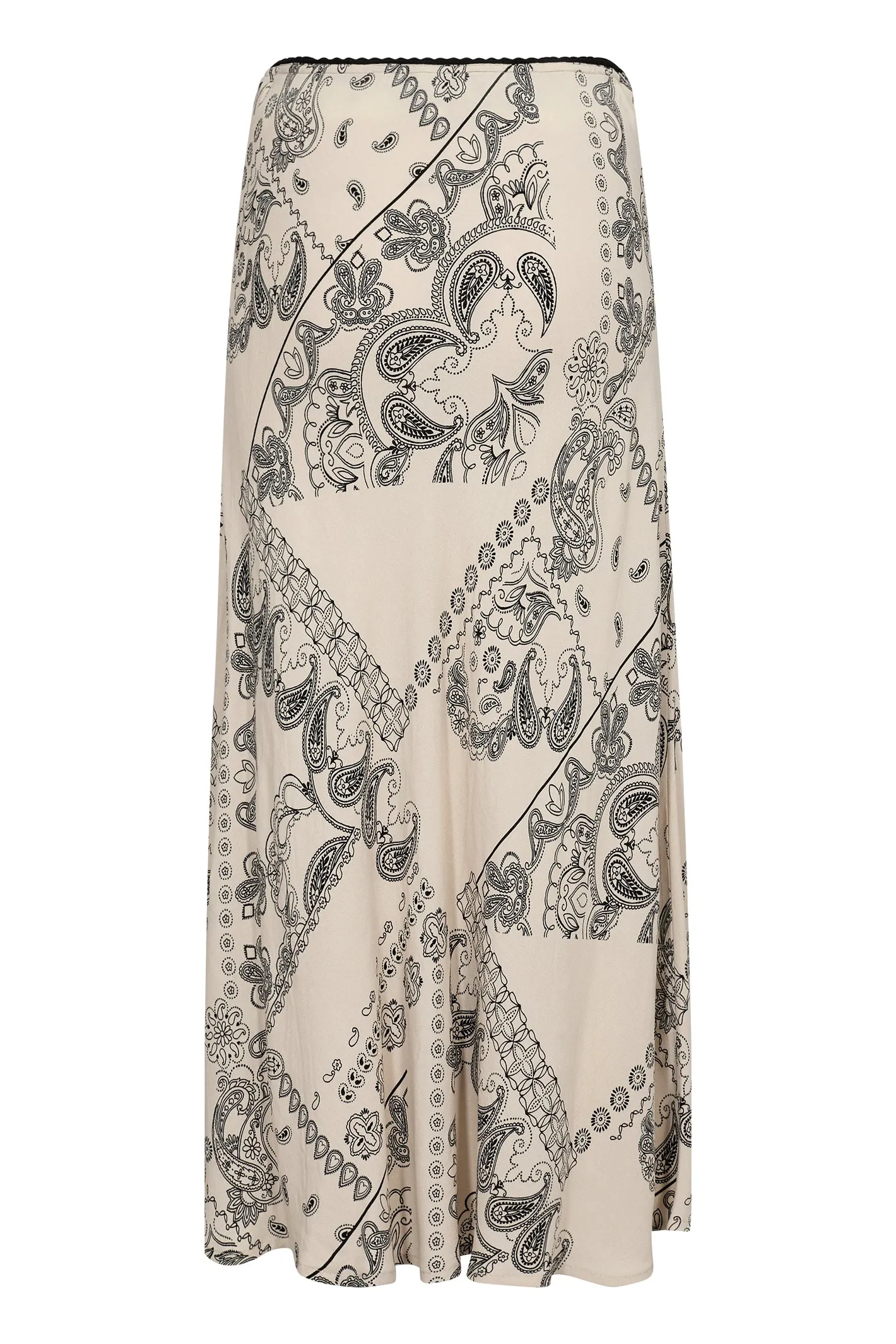 Part Two 30309556 LaurinaPW SK Mid Calf Patterned Skirt French Oak