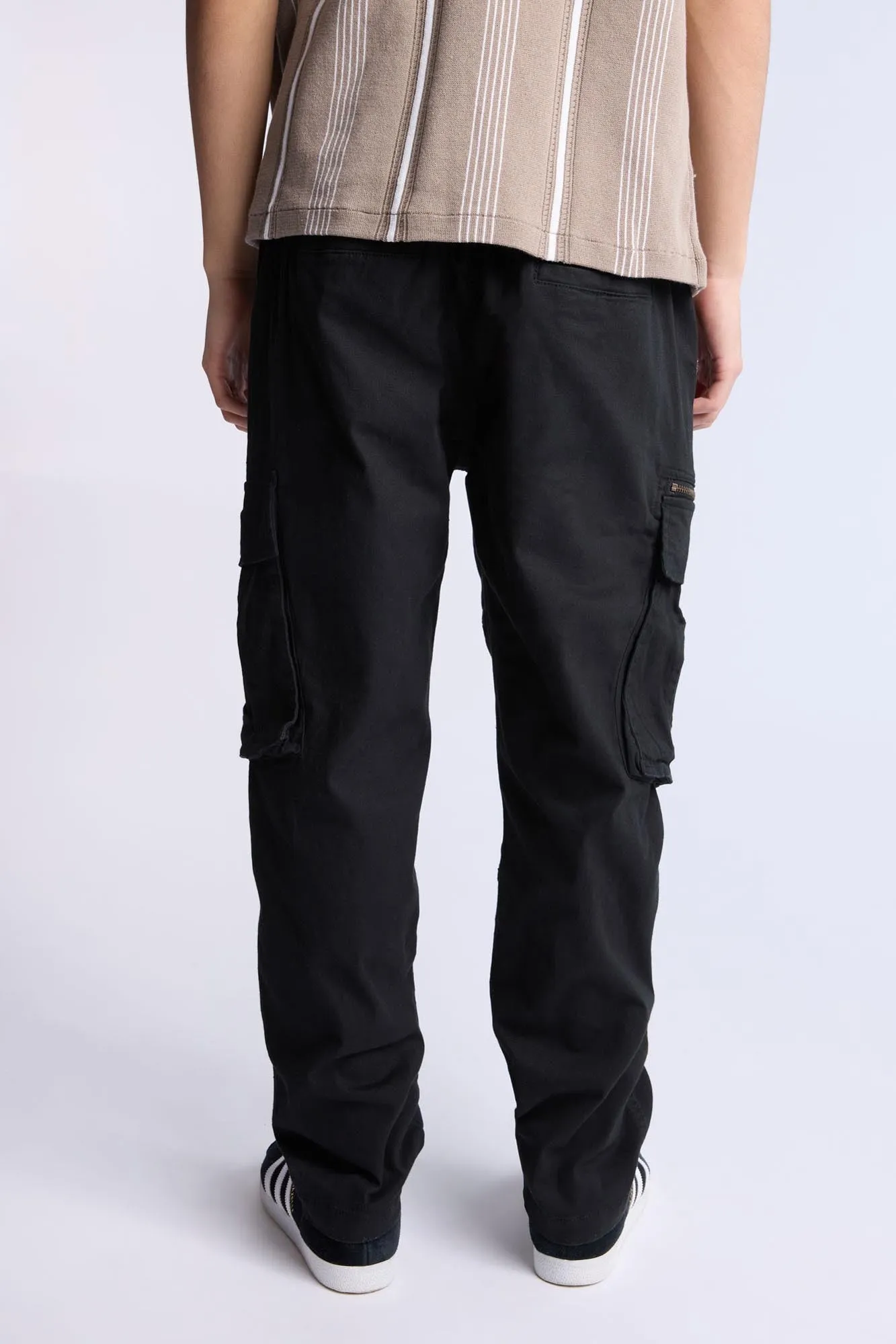 Relaxed Zip Cargo Twill Pants