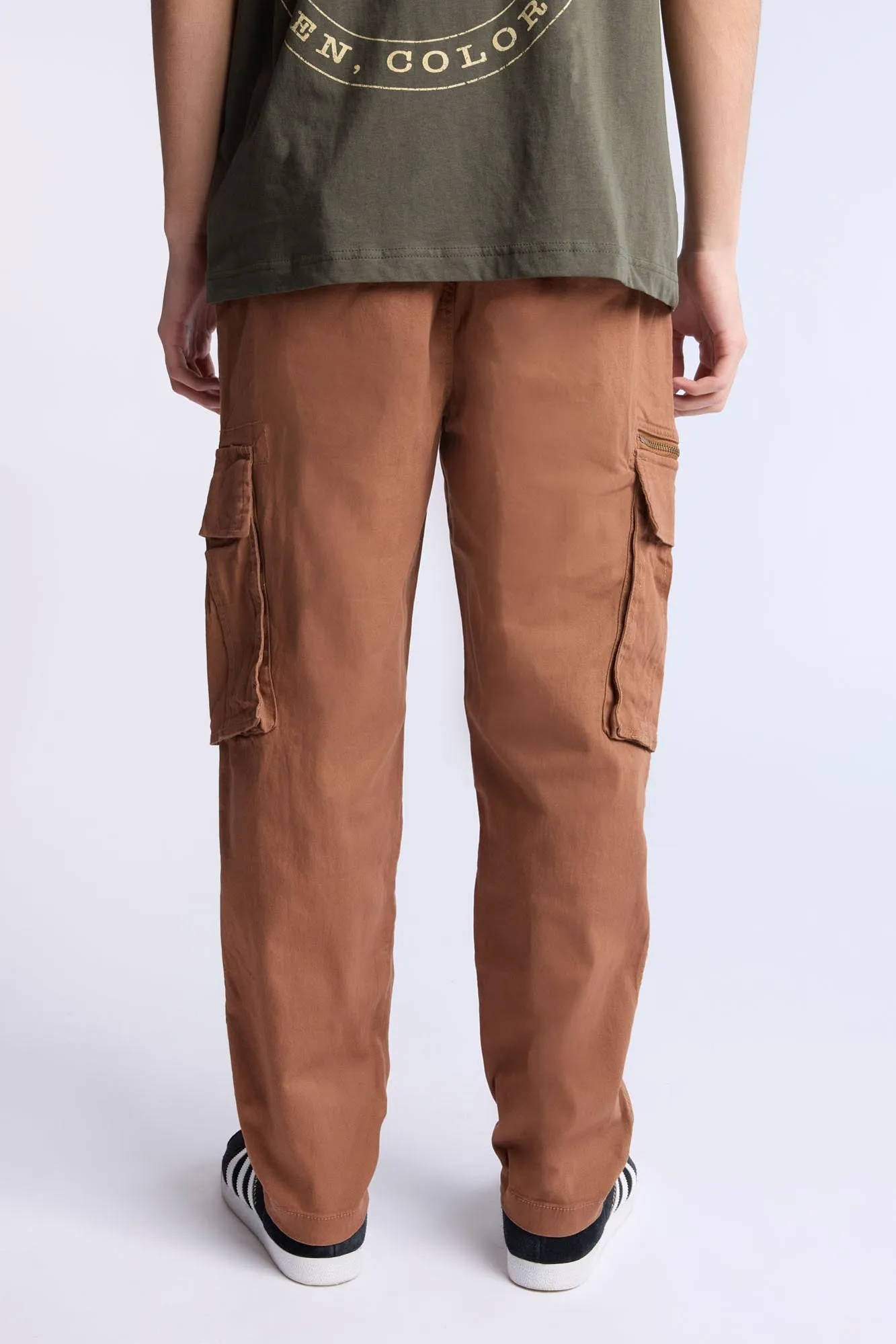 Relaxed Zip Cargo Twill Pants