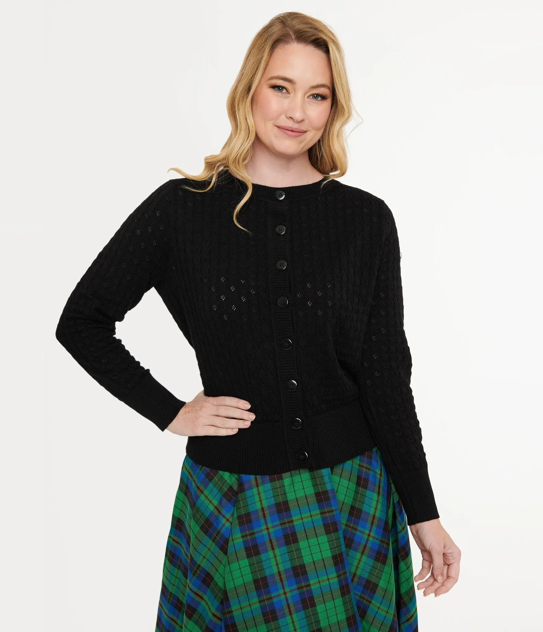 Royal Monk 1950s Black Katie Cardigan