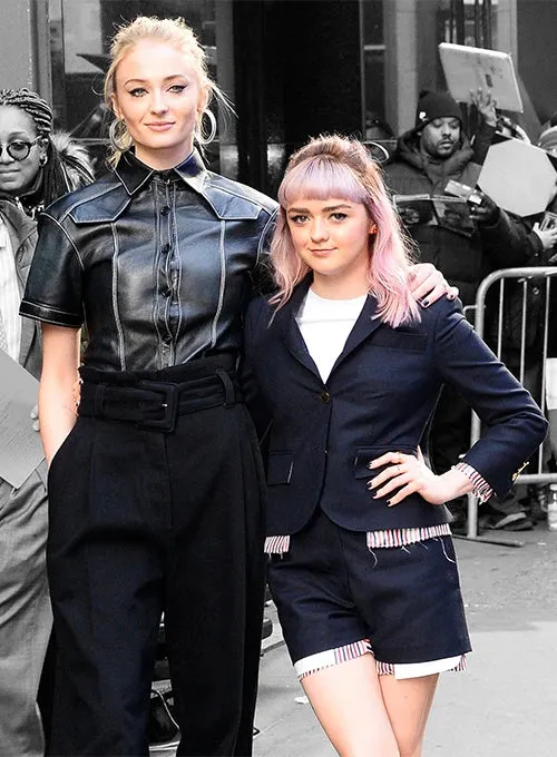 SOPHIE TURNER LEATHER SHIRT