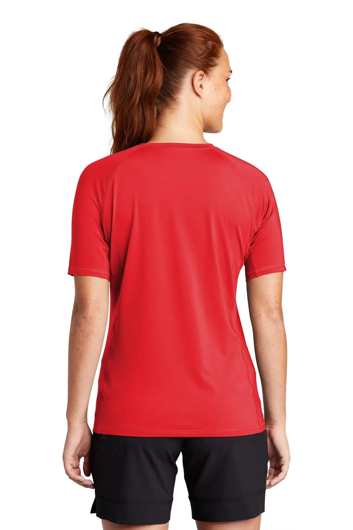 Sport-Tek Ladies Rashguard Branded Tee's, TRUE Red