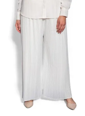 White Wide Pleated Pant