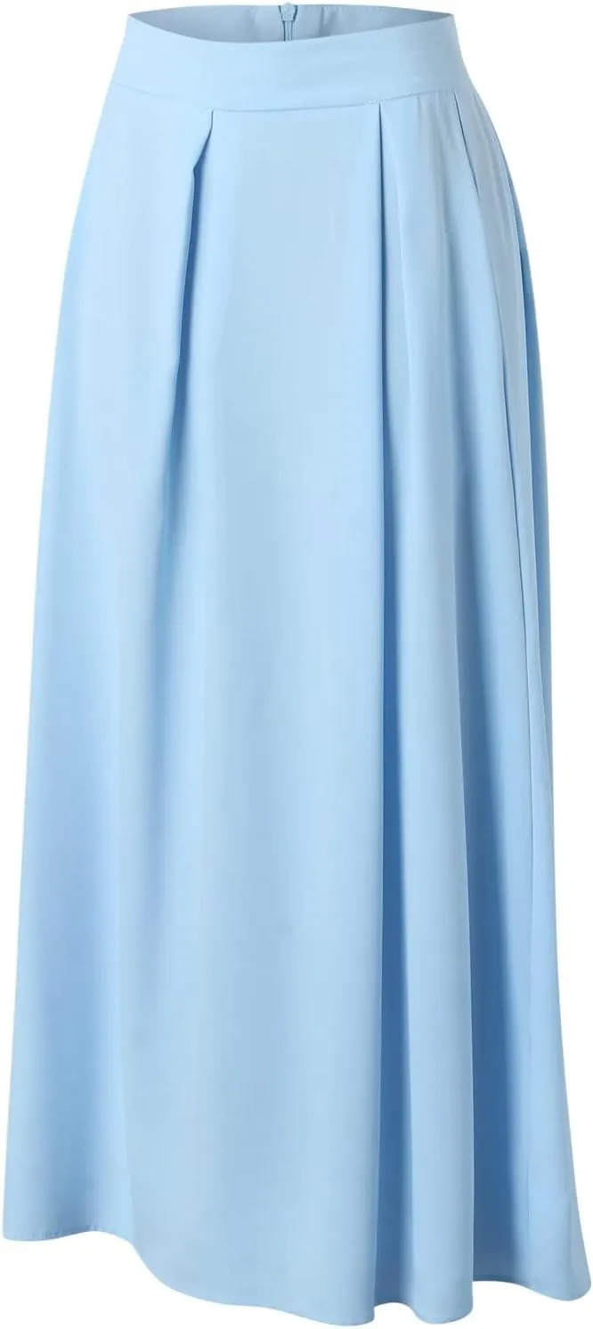 Women Black Skirt Women's 2024 Bohemian Long Skirts Flowy High Waist a Line Maxi Skirts for Women Summer Pleated Skirts