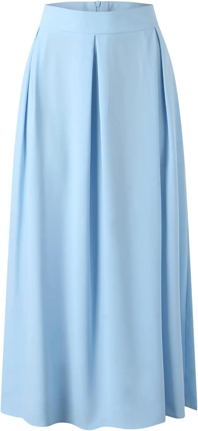 Women Black Skirt Women's 2024 Bohemian Long Skirts Flowy High Waist a Line Maxi Skirts for Women Summer Pleated Skirts