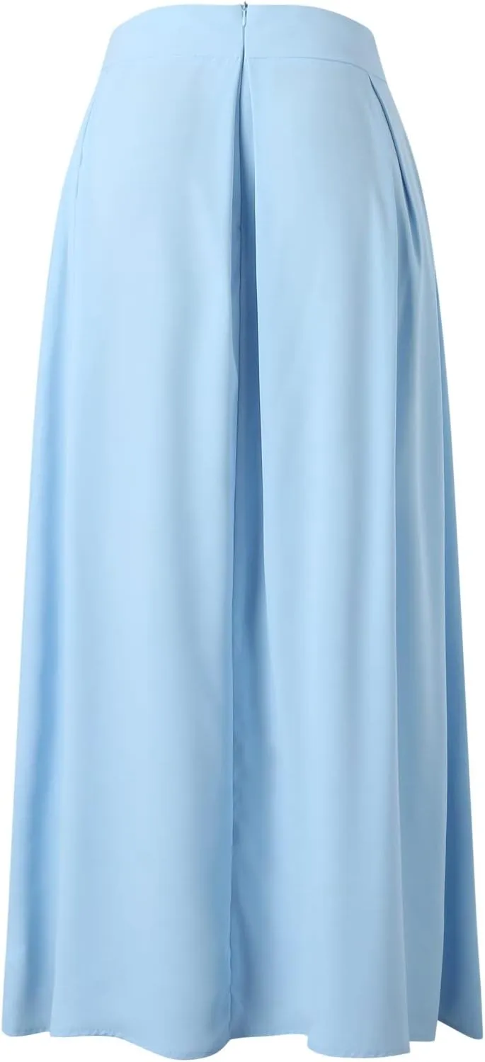 Women Black Skirt Women's 2024 Bohemian Long Skirts Flowy High Waist a Line Maxi Skirts for Women Summer Pleated Skirts